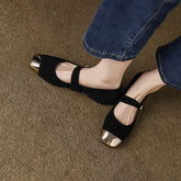 Fanny Black Suede Mary Jane Shoes NEW GEW